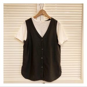 Linen Blend Vintage Vest